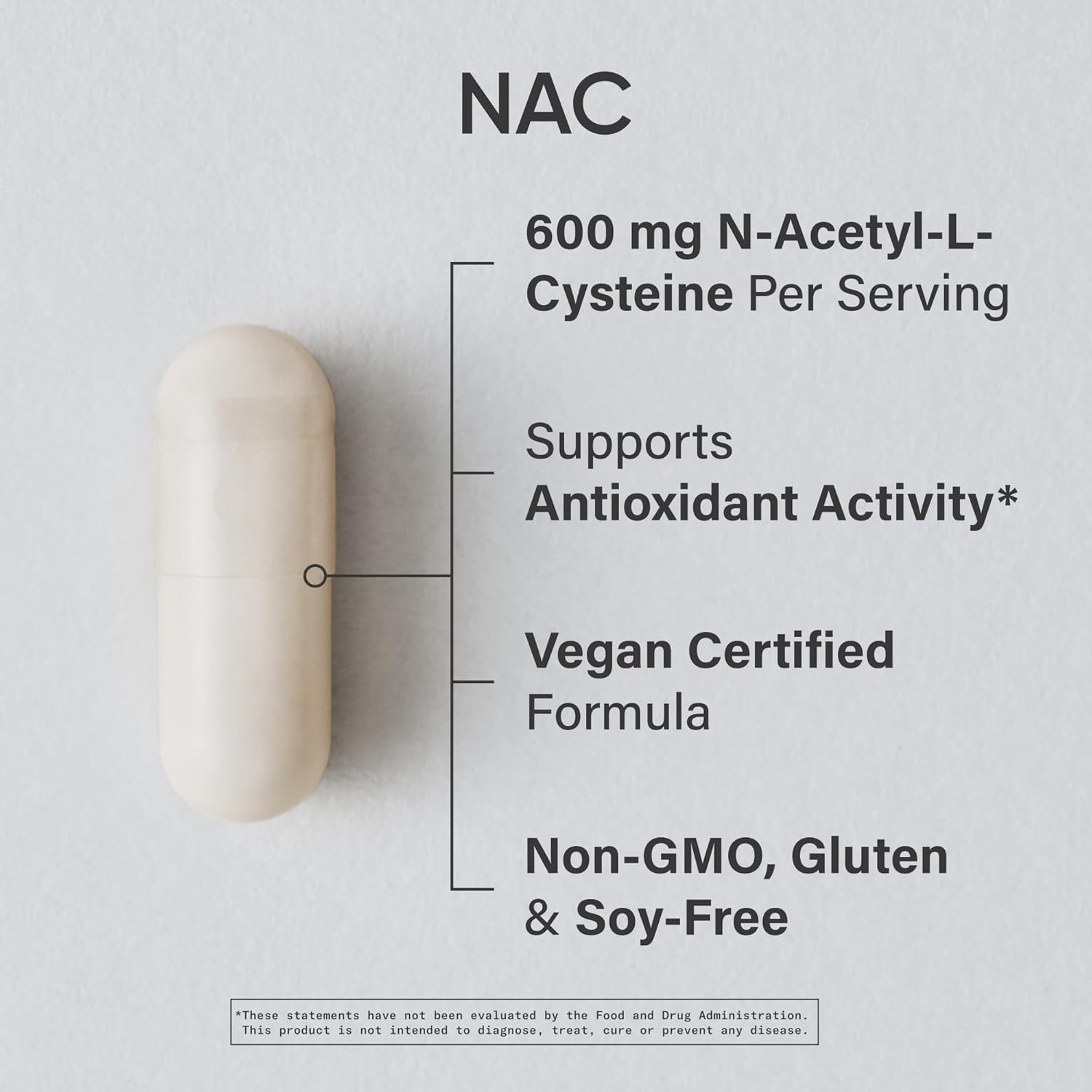 Sports Research Vegan NAC (N-Acetyl Cysteine) 600mg - 90 Veggie Capsules
