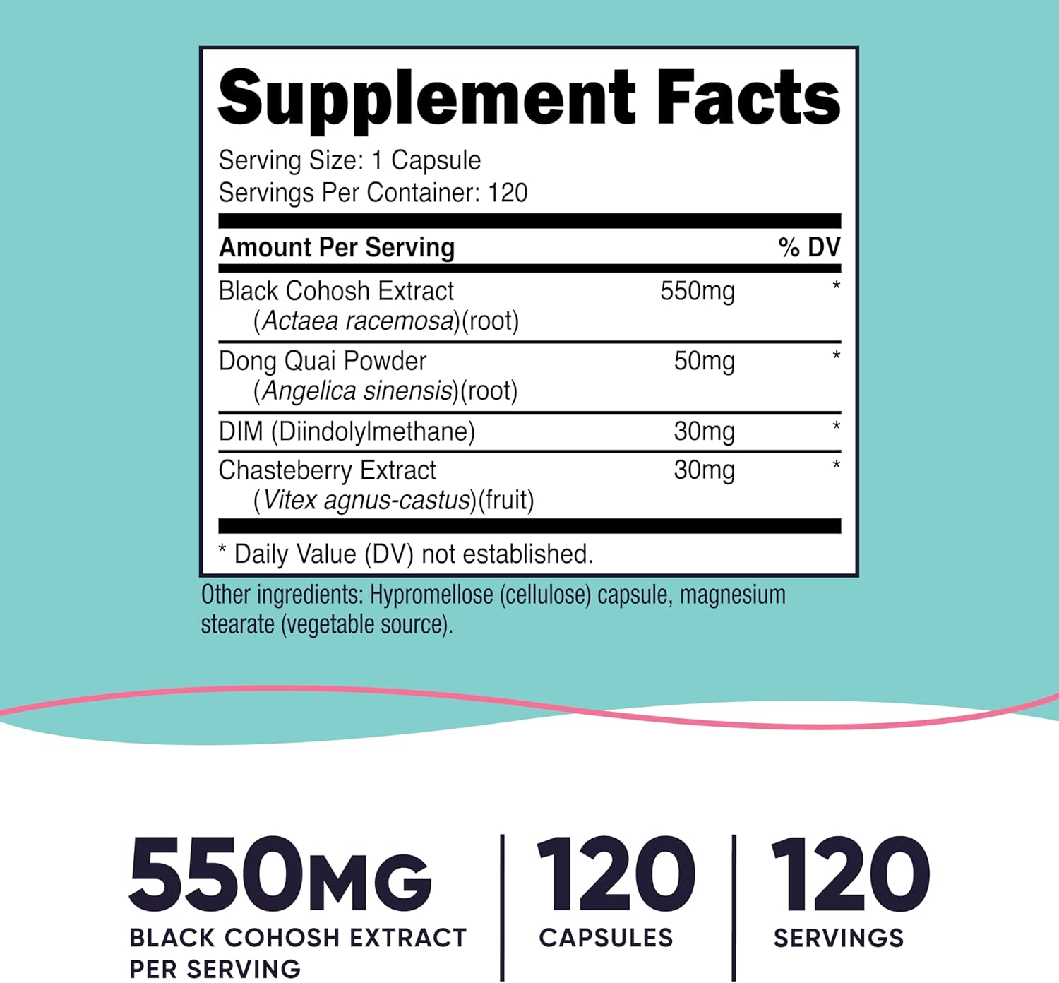 Nutricost Black Cohosh for Women 660mg - 120 Capsules