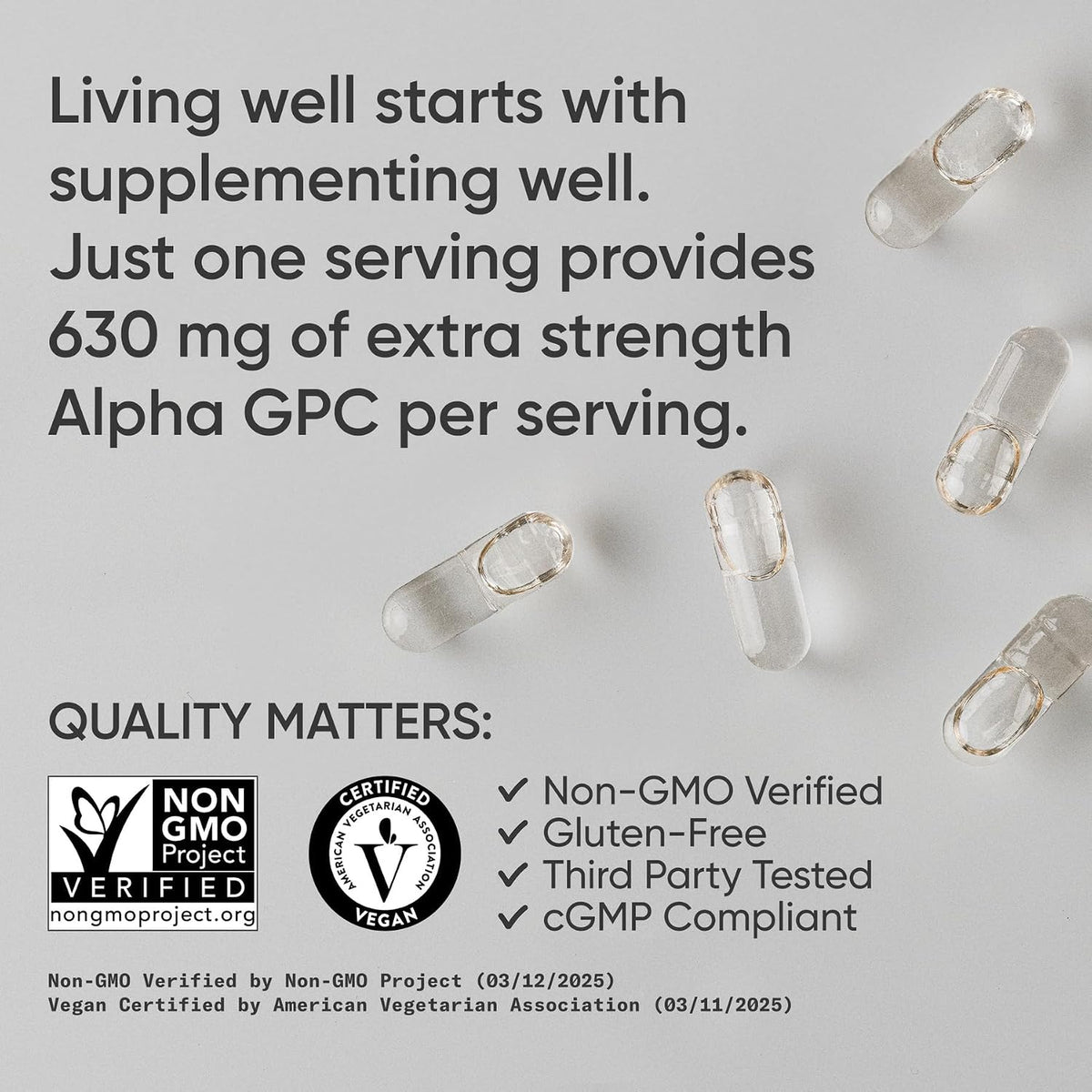 Sports Research Alpha GPC 630mg - Focus and Cognitive Support