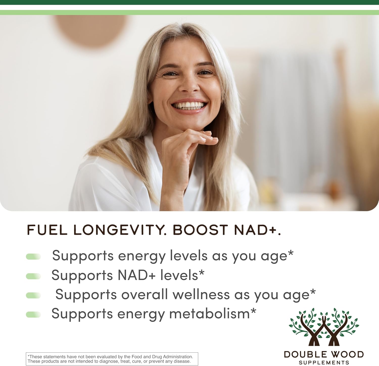 Double Wood Supplements Nicotinamide Mononucleotide (NMN) 250mg - 60 Capsules