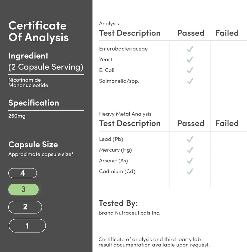 Double Wood Supplements Nicotinamide Mononucleotide (NMN) 250mg - 60 Capsules