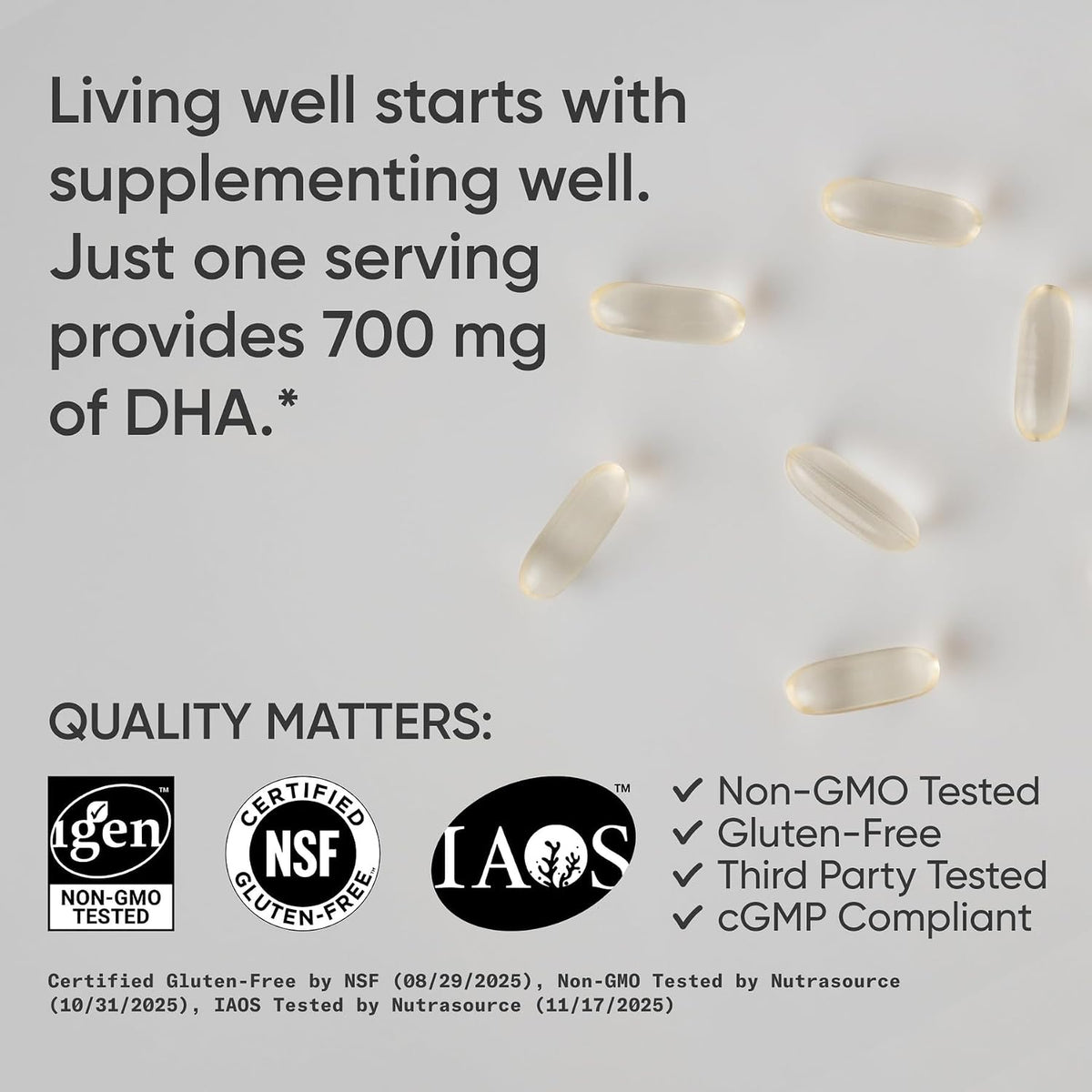 Sports Research Vegan DHA 700mg from Algae Oil - 90 Veggie Softgels