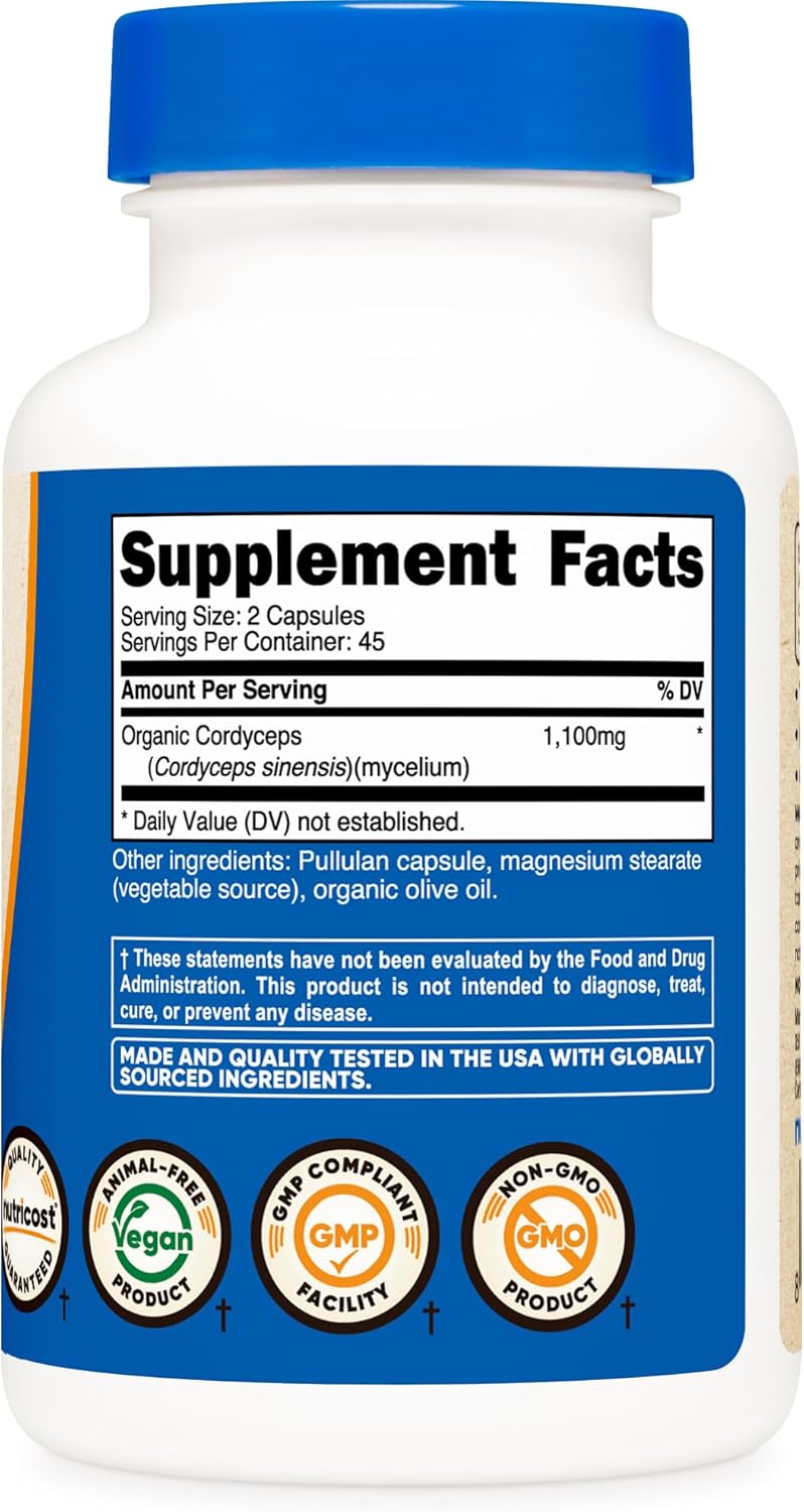 Nutricost Cordyceps Mushroom 1100mg - 90 Capsules