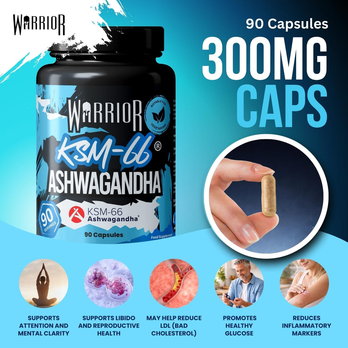 Warrior Ashwagandha KSM-66 300mg - 90 Capsules