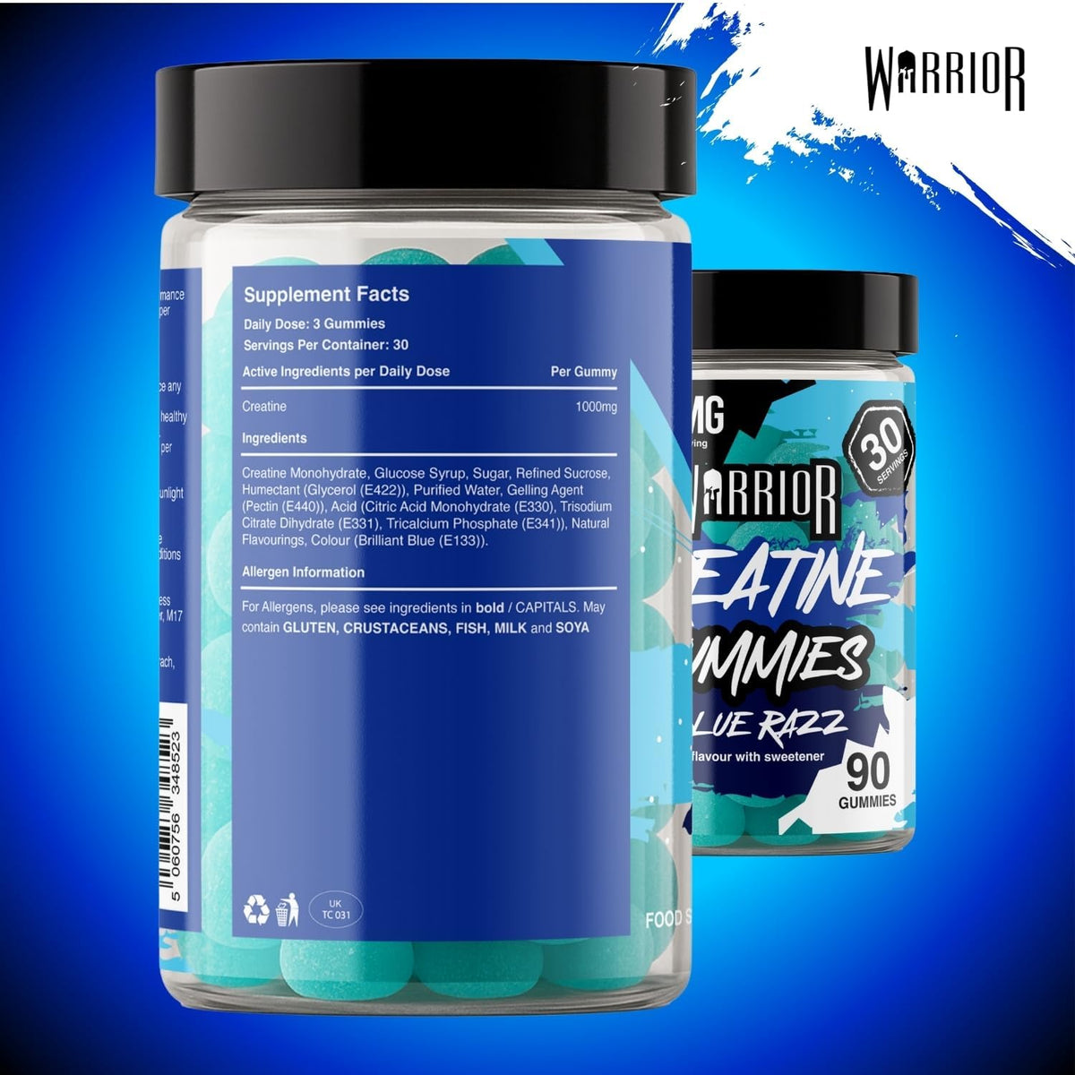 Warrior Creatine Monohydrate 3000mg Blue Razz - 90 Gummies