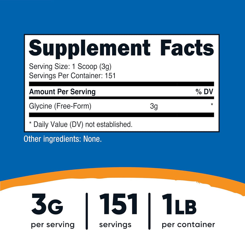 Nutricost Glycine Powder 1lb - Non-GMO, Gluten Free