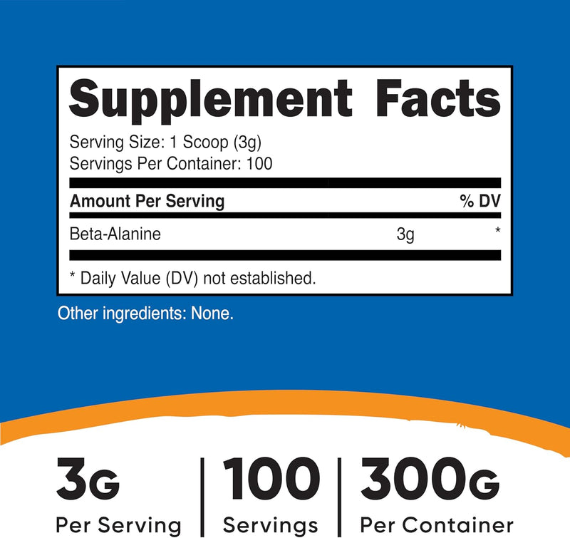 Nutricost Beta Alanine Powder - 3 Grams Per Serving