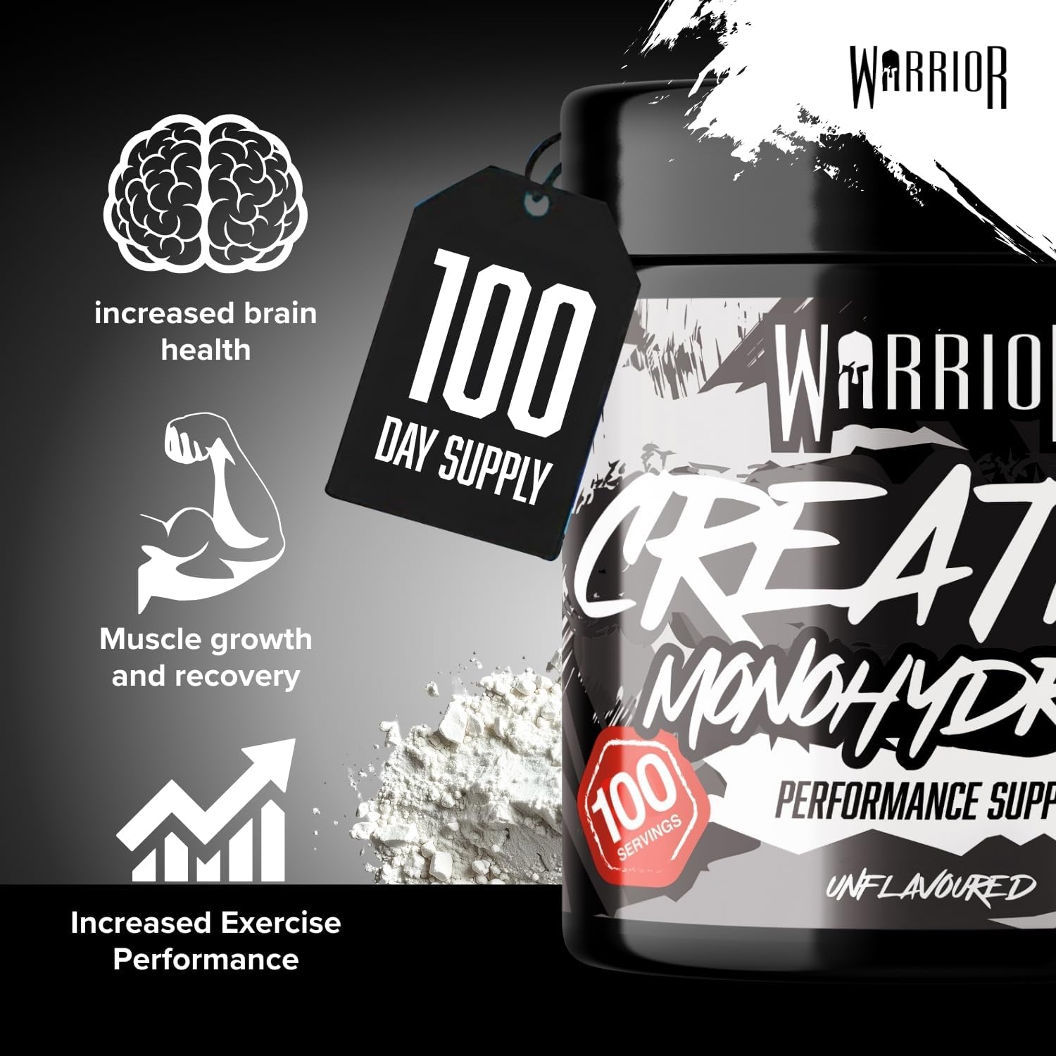 Warrior Creatine Monohydrate Powder 300g - Unflavoured