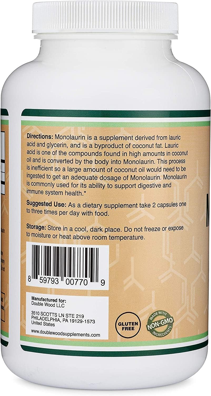Double Wood Supplements Monolaurin 1000mg - 210 Capsules