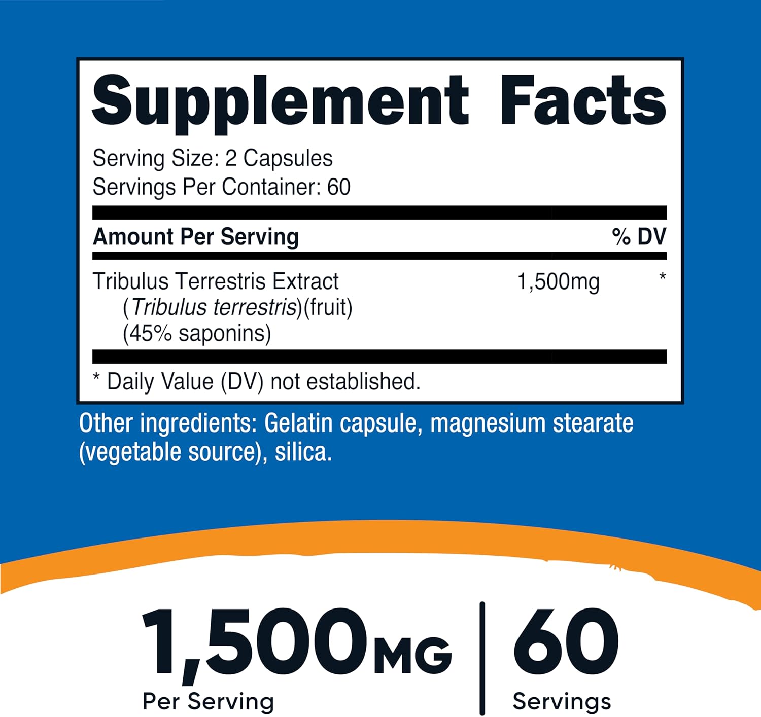 Nutricost Tribulus Terrestris Extract 1500mg, 120 Capsules - 60 servings - Non GMO & Gluten Free