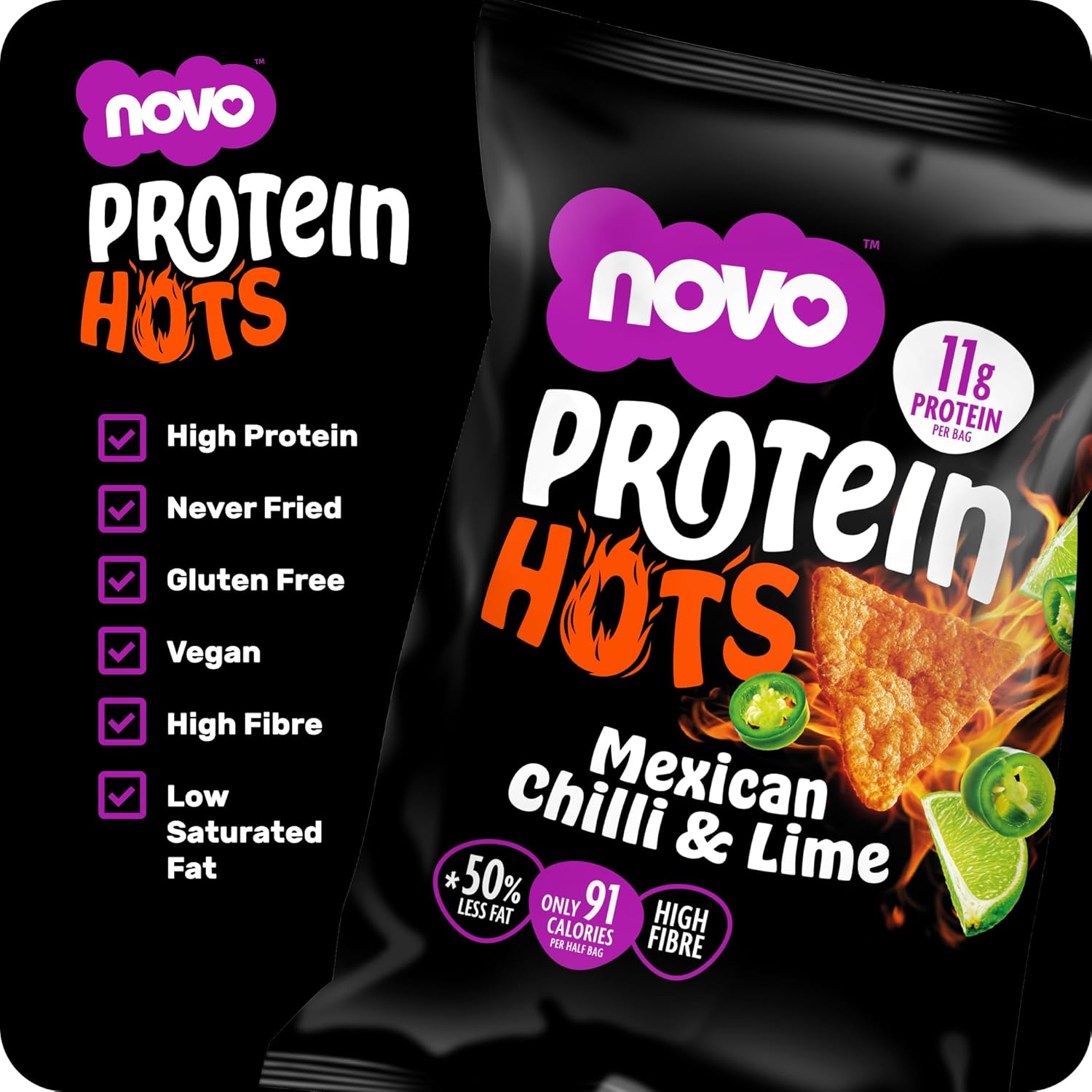 Novo Nutrition Protein Hots 45g - Pack of 6