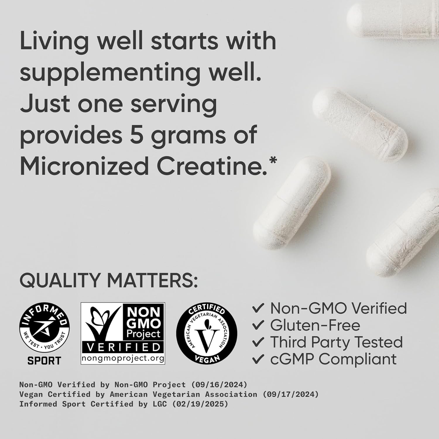 Sports Research Creatine Monohydrate, 120 Veggie Capsules - Supports Workout Recovery, Lean Muscle gain, Performance and Strength