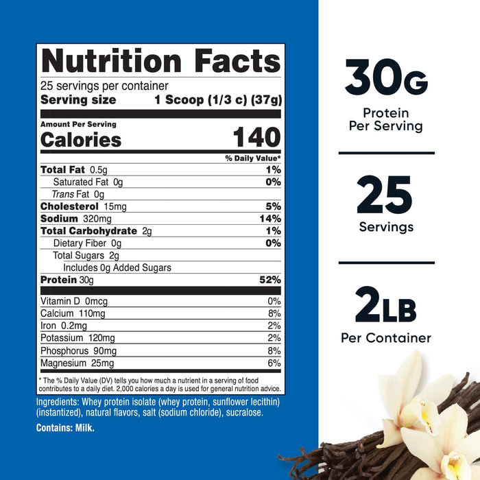 Nutricost Whey Protein Isolate Powder 2lb - Gluten Free & Non-GMO