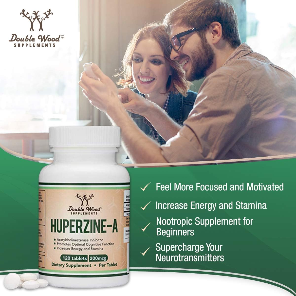 Double Wood Supplements Huperzine A 200mcg - 120 Tablets