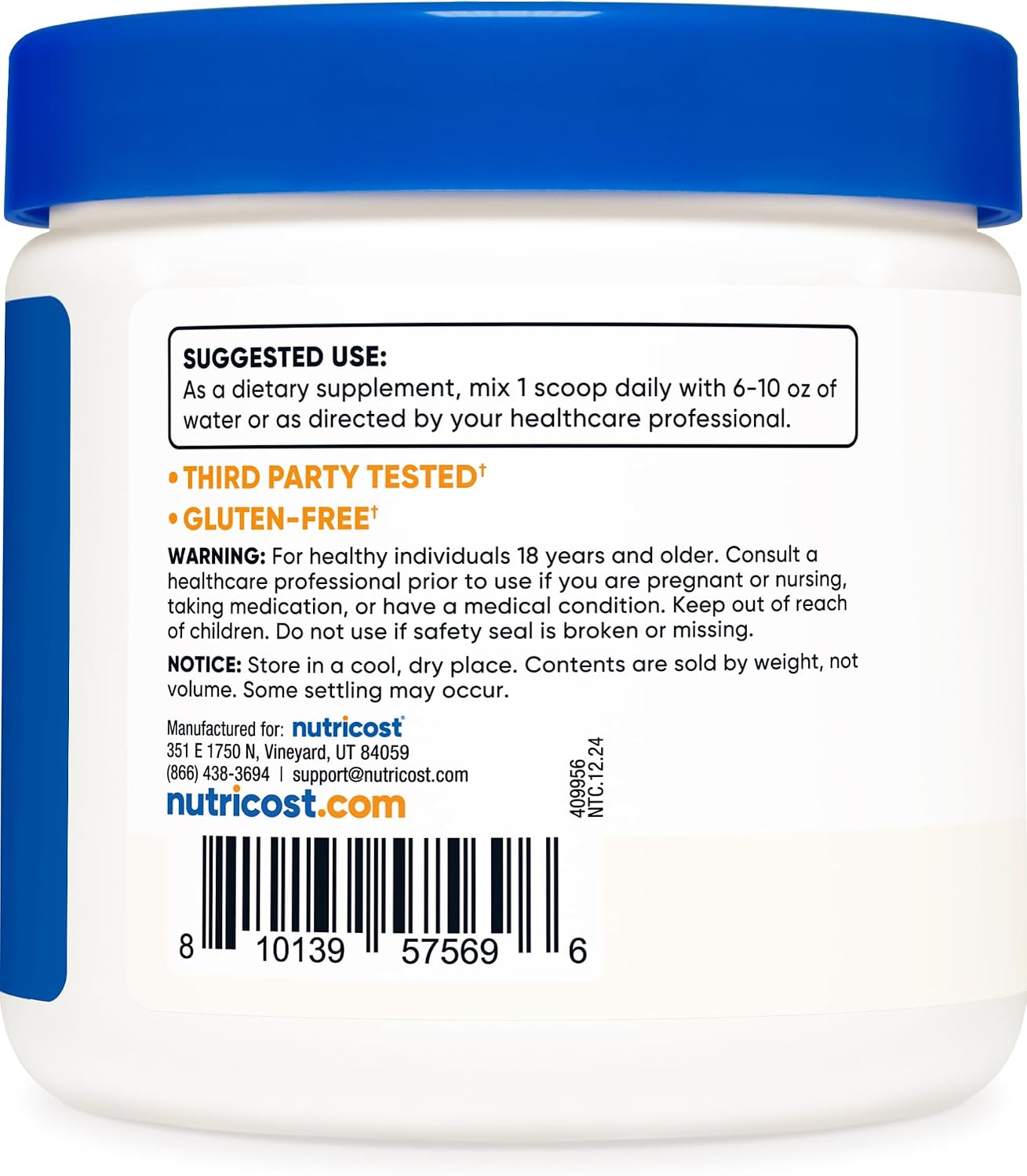 Nutricost N-Acetyl L-Cysteine (NAC) 1200mg - 250g