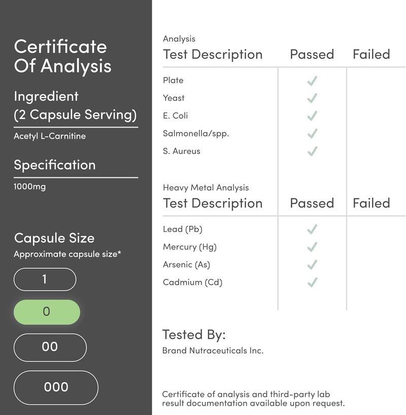 Double Wood Supplements Acetyl L-Carnitine - 150 Capsules