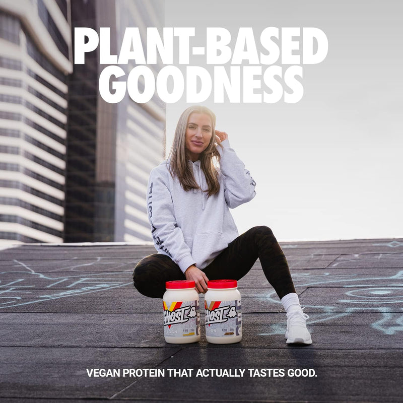GHOST Vegan Protein Powder 2lb, Peanut Butter Cereal Milk - 2lb, 20g of Protein - Plant-Based Pea & Organic Pumpkin Protein