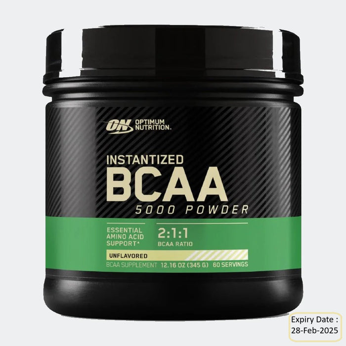 Optimum Nutrition (ON) Instanized BCAA 5000 Powder, Unflavored, 345g, 60 servings