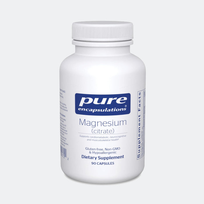 Pure Encapsulations Magnesium (Citrate) Supplement for Constipation, Stress Relief, Sleep, Heart Health, Nerves, Muscles, and Metabolism, 90 Capsules