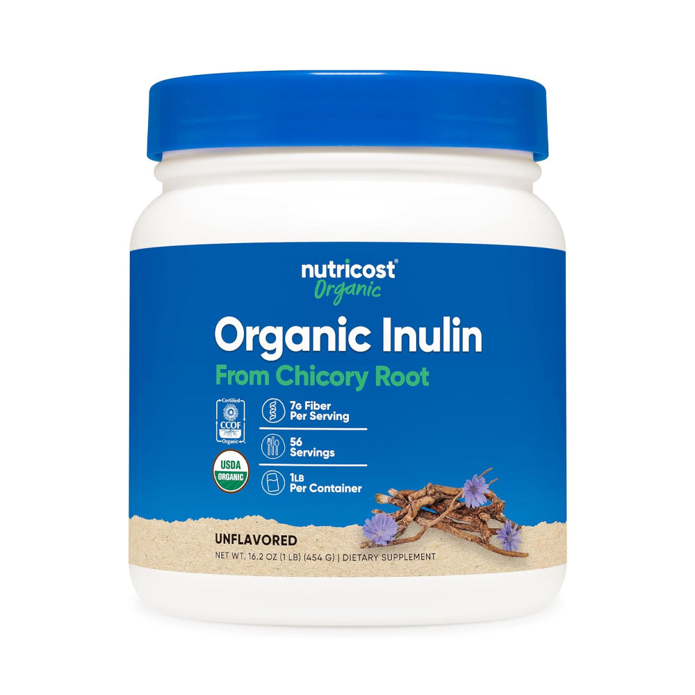 Nutricost Organic Inulin Powder 1lb - 7 Grams of Fiber Per Serving - from Chicory Root