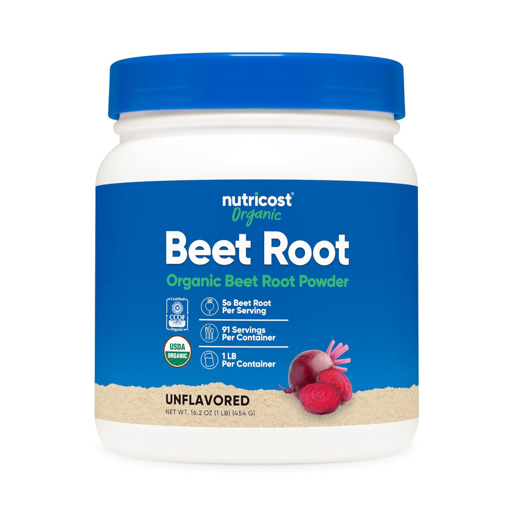 Nutricost Organic Beet Root Powder 1lb - Vegan, Superfood, Certified USDA Organic