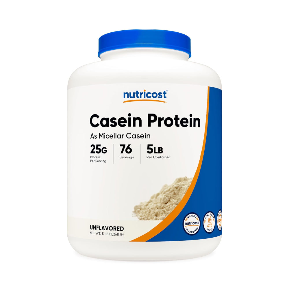 Nutricost Casein Protein Powder 5lb, Unflavoured - Micellar Casein, Non-GMO, Gluten Free