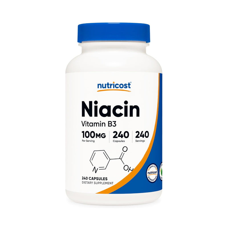 Nutricost Niacin (Vitamin B3) 100mg, 240 Capsules - with Flushing, Non-GMO, Gluten Free