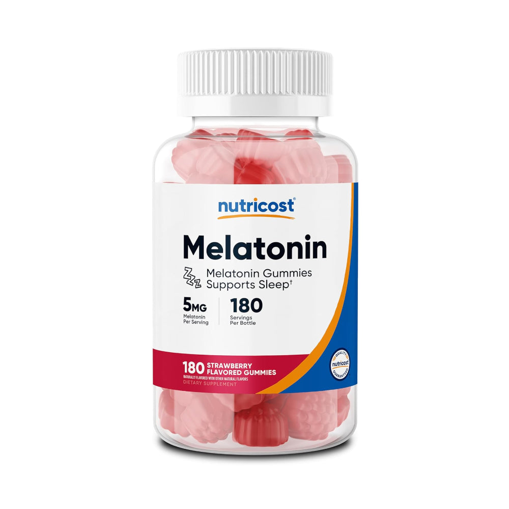Nutricost Melatonin 5mg Strawberry Flavored Gummies - 180 Gummies