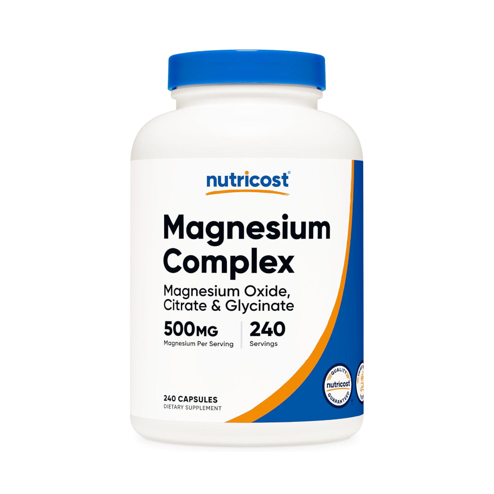 Nutricost Magnesium Complex 500mg, 240 Capsules - Magnesium Oxide, Citrate, and Glycinate - Gluten Free and Non-GMO