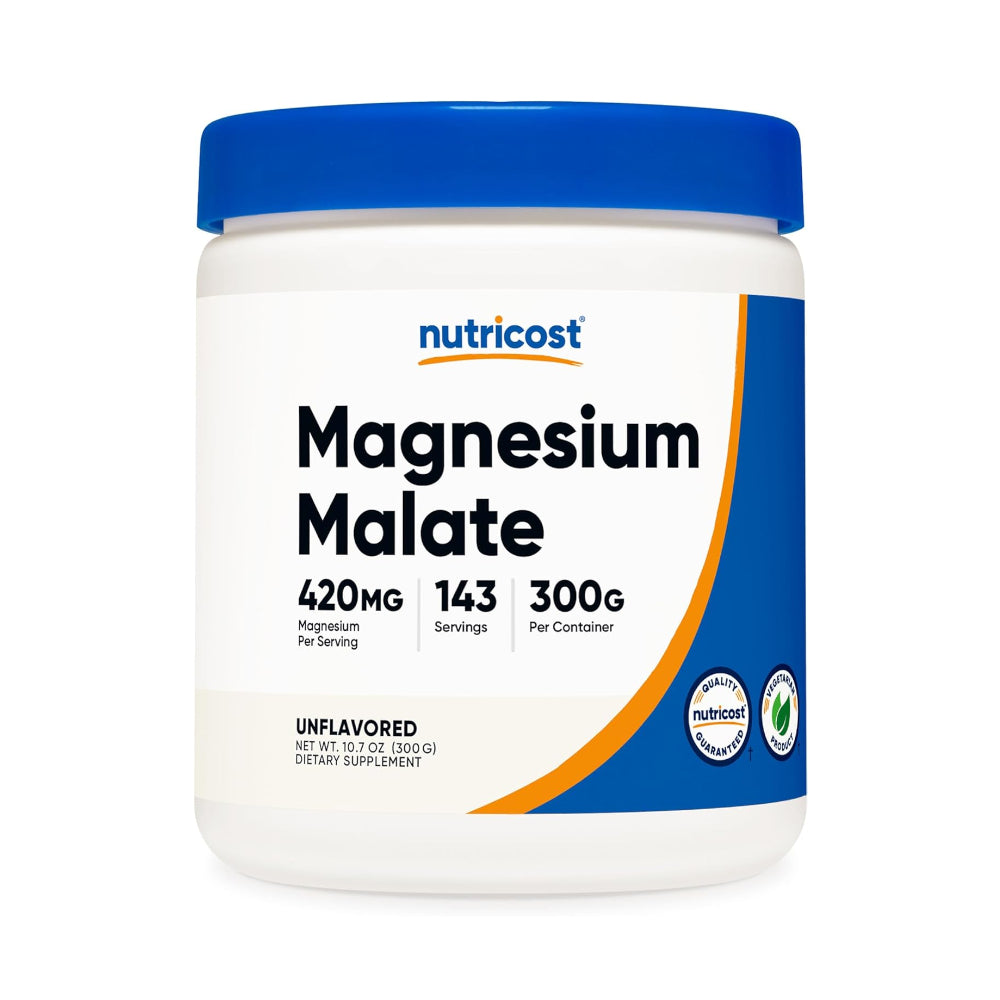 Nutricost Magnesium Malate Powder 300g - 420mg of Magnesium Per Serving - Non-GMO, Gluten Free