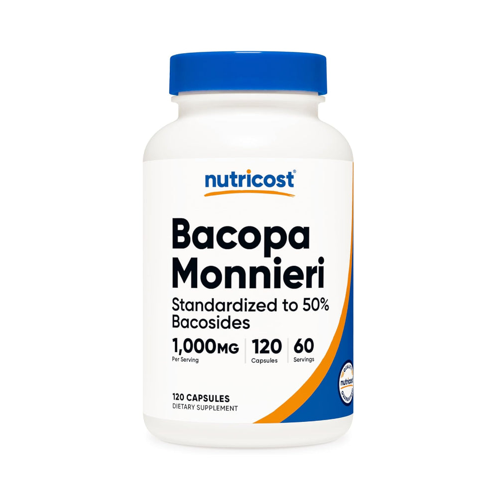 Nutricost Bacopa Monnieri 1000mg, 120 Capsules - Non-GMO, Gluten Free, and Vegetarian Friendly