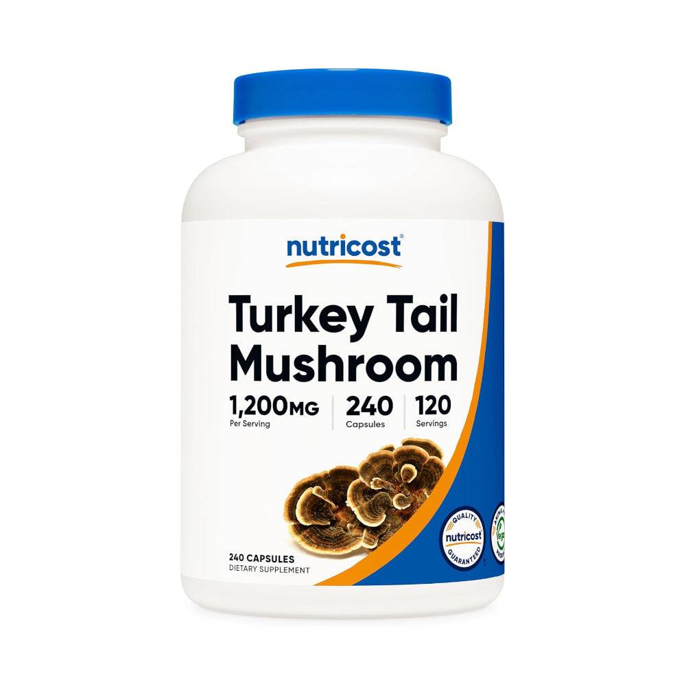 Nutricost Turkey Tail Mushroom Capsules 1200mg, 240 Capsules - Gluten Free, Non-GMO, and Vegetarian Friendly