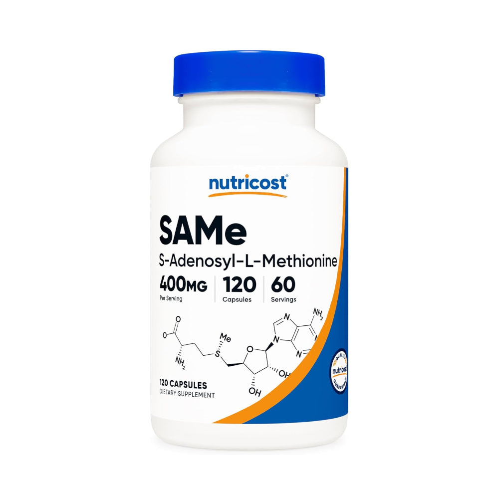 Nutricost SAM-e (S-Adenosyl-L-Methionine) 60 Servings, 120 Capsules - Non-GMO, Gluten Free, Vegetarian
