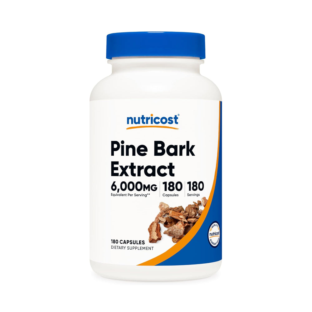 Nutricost Pine Bark Extract, 180 Capsules - Standardized to Contain 95% Proanthocyanidins - Vegetarian, Non-GMO and Gluten Free