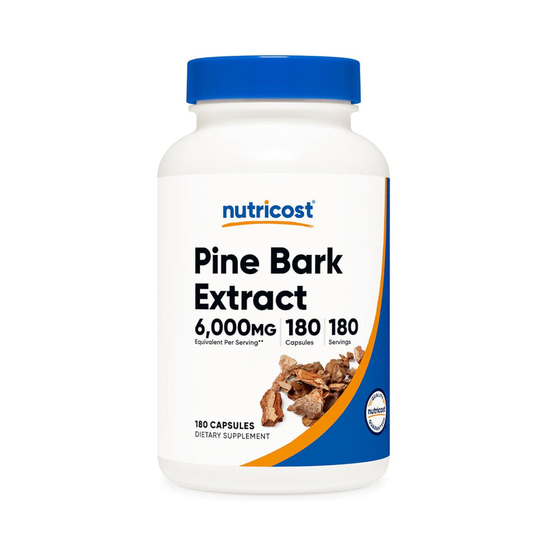 Nutricost Pine Bark Extract, 180 Capsules - Standardized to Contain 95% Proanthocyanidins - Vegetarian, Non-GMO and Gluten Free