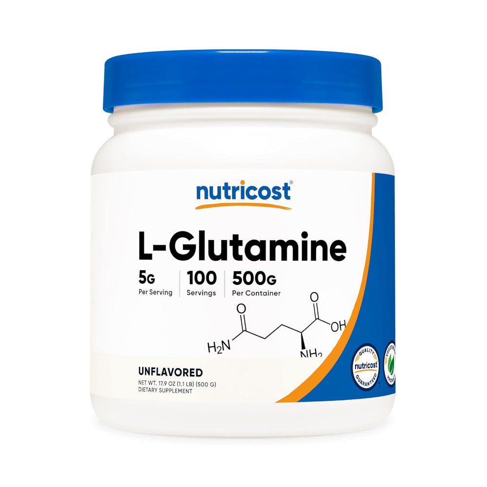 Nutricost L-Glutamine Powder 500g - Gluten Free & Non-GMO, 100 Servings