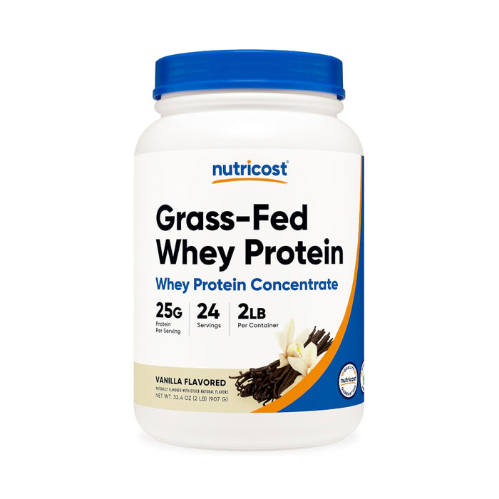 Nutricost Grass-Fed Whey Protein Concentrate 2lb - Undenatured, Non-GMO, Gluten Free