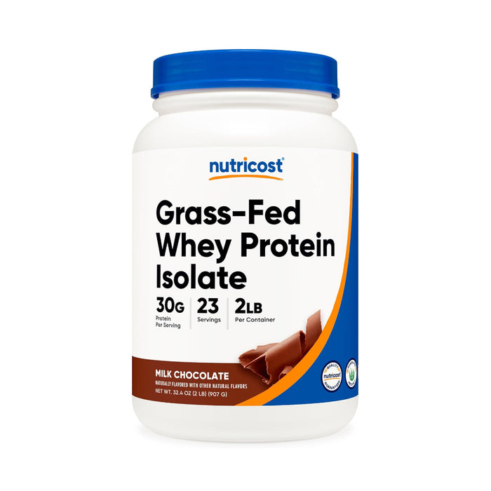 Nutricost Grass-Fed Whey Protein Isolate 2lb -  Non-GMO, Gluten Free, Pure Protein