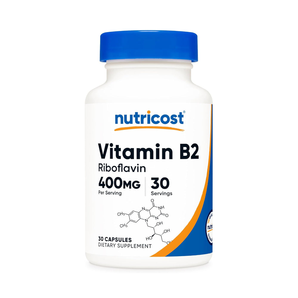 Nutricost Vitamin B2 (Riboflavin) 400mg, 30 Capsules - Gluten Free, Non-GMO