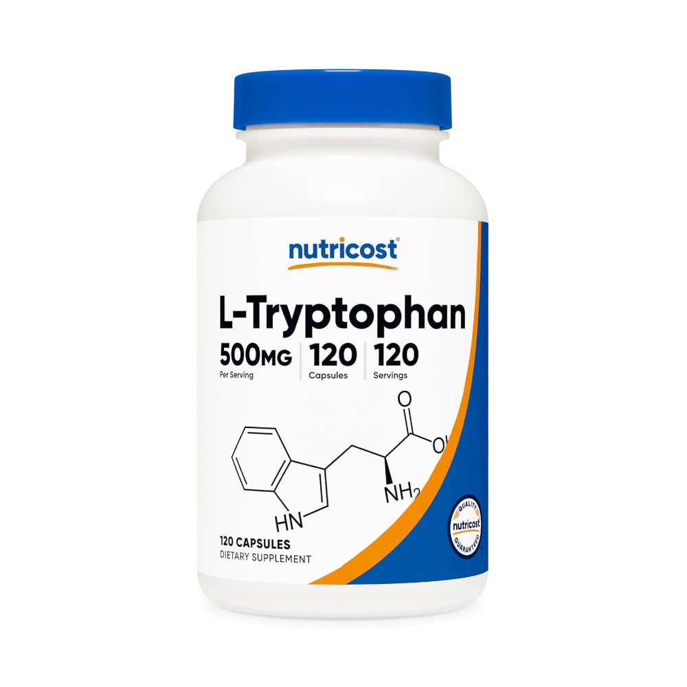 Nutricost L-Tryptophan 500mg, 120 Capsules - with BioPerine, Gluten Free, Non-GMO