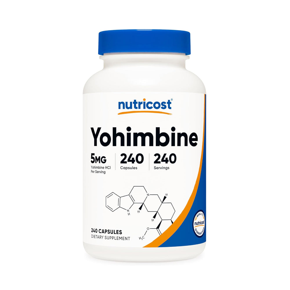 Nutricost Yohimbine HCl 5mg Capsules - Gluten Free and Non-GMO