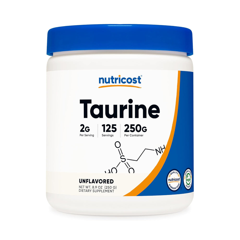 Nutricost Taurine Powder 250g - 125 Servings, 2000mg per serving