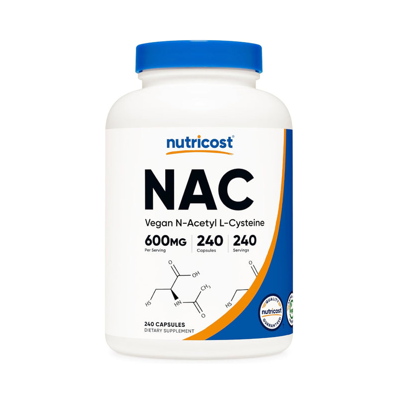 Nutricost N-Acetyl L-Cysteine (NAC) 600mg - Non-GMO, Gluten Free, Vegetarian Caps