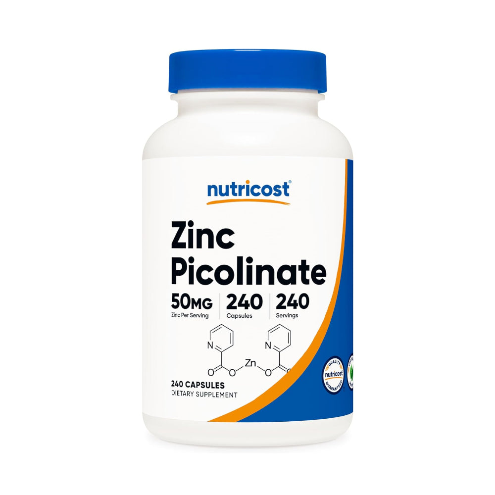 Nutricost Zinc Picolinate 50mg, 240 Vegetarian Capsules - Gluten Free and Non-GMO