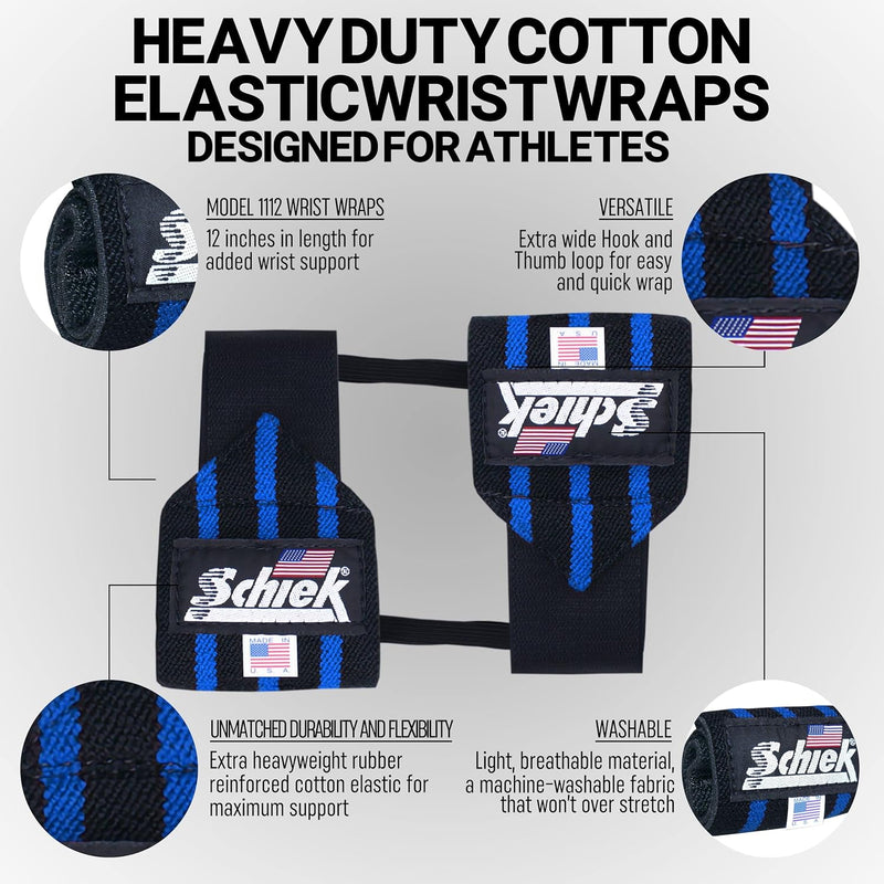 Schiek Blue Line Wrist Wraps