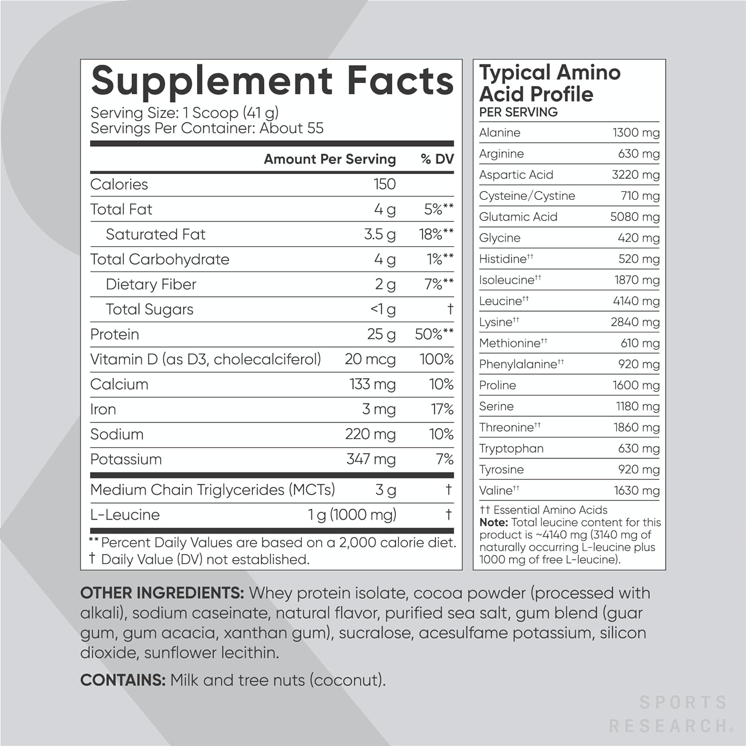 Sports Research, Whey Protein Isolate, Dutch Chocolate, 5 lbs (2.27 kg)