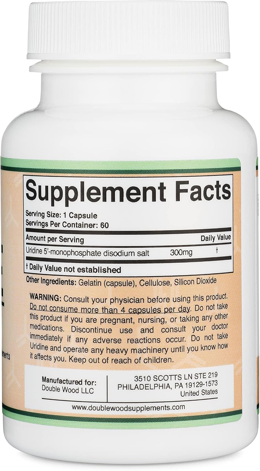 Double Wood Supplements Uridine Monophosphate 300mg – 60 Capsules