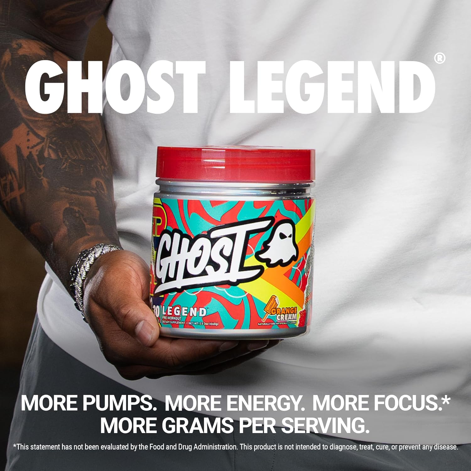 Ghost Legend Pre-Workout Powder 660g - Orange Cream