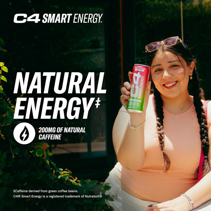 Cellucor C4 Smart Energy Drink Boost Focus and Energy with Zero Sugar, Natural Energy and Nootropics, 12 Fl Oz, (Pack of 12)