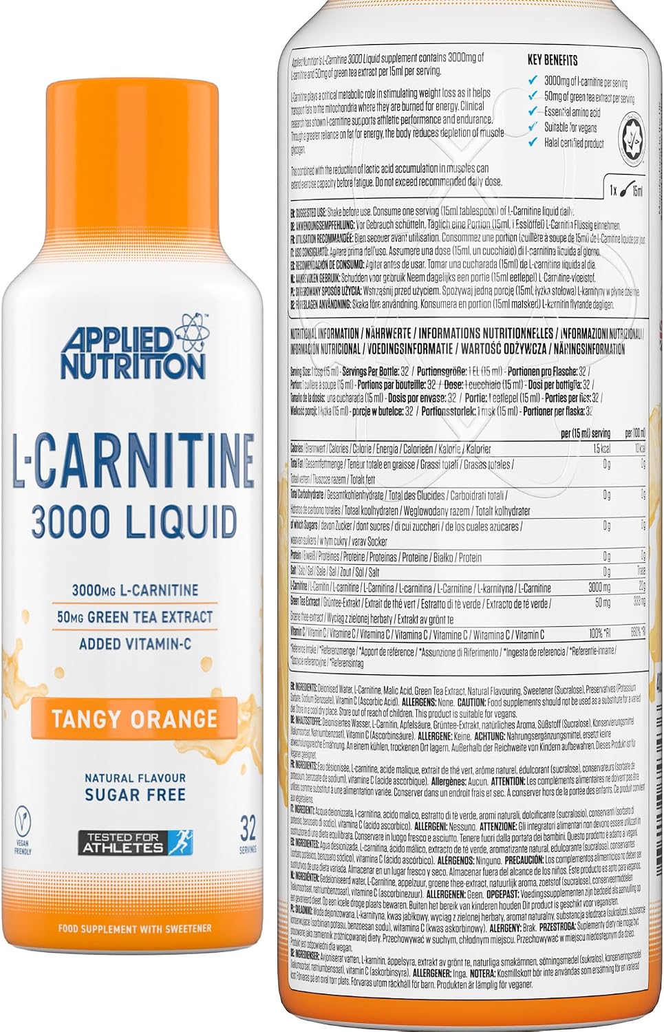 Applied Nutrition L-Carnitine 3000mg with Green Tea & Vitamin C - 480ml